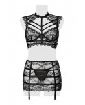 Set érotique jupe à jarretelles et top dentelle - Grey Velvet