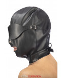 Cagoule simili cuir avec bandeau amovible - Fetish Tentation
