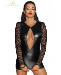 Mini robe wetlook et dentelle F253