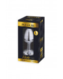 Plug métal bijou transparent L - Alive