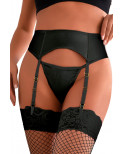 Porte-jarretelles wetlook avec string noir