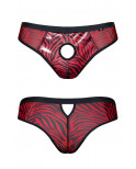 Slip type brésilien ouvert zébré rouge et noir - Regnes