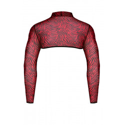 Crop top tulle zébré rouge et noir - Regnes