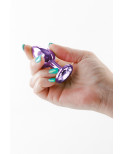 Plug bijou aluminium chromé violet S